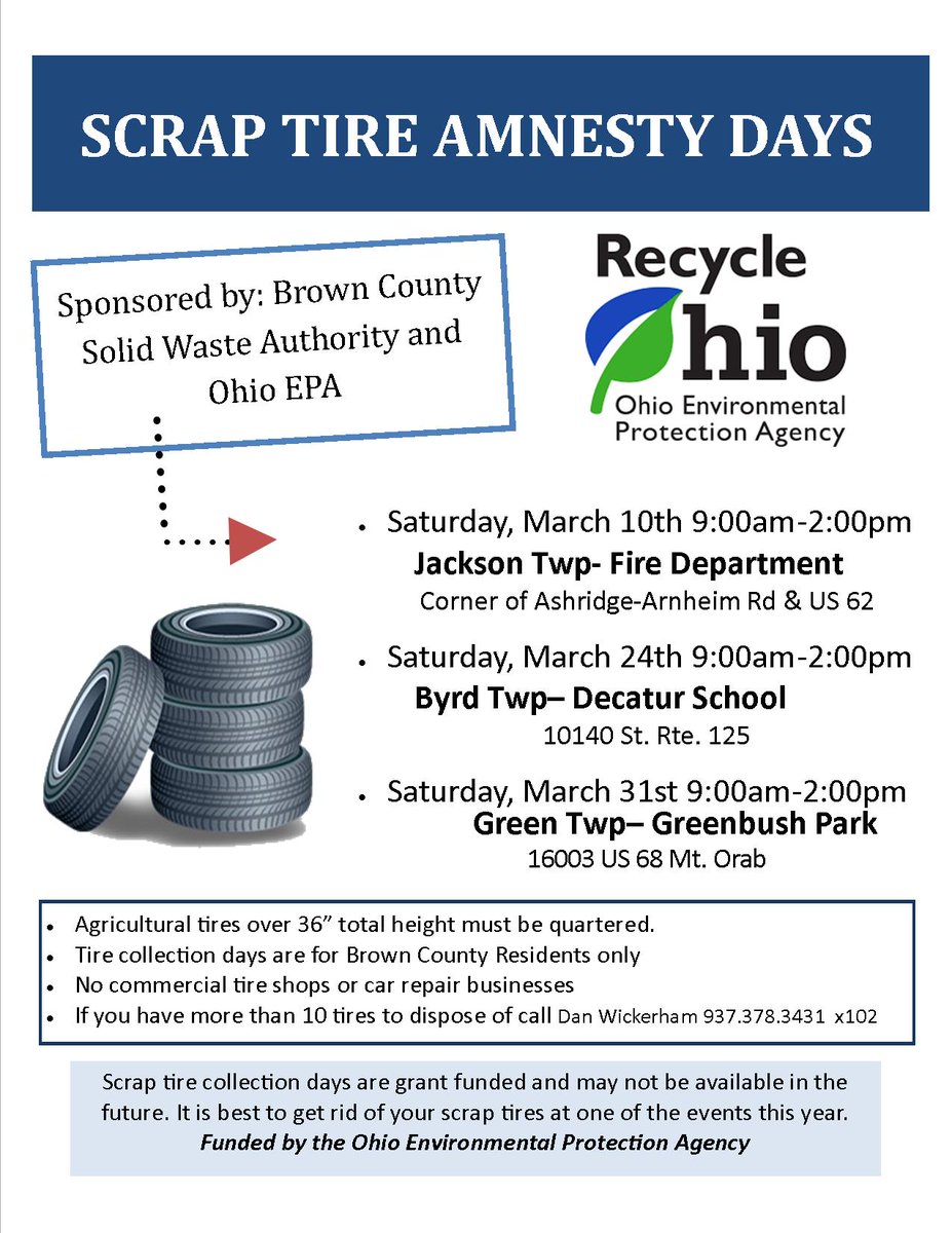 ABRecycling's tweet photo. Have old tires to get rid of? Here is your chance! https://t.co/HxZitSQ6JC