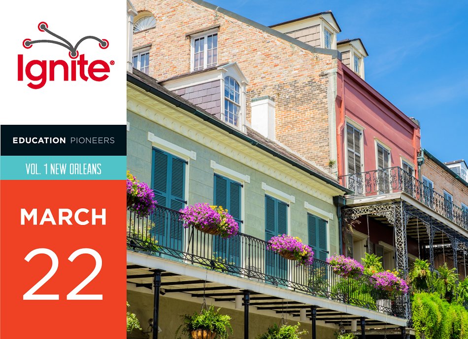 edpioneers's tweet photo. Save the date >March 22! We're partnering with @ignitetalks to bring you passionate and provocative leaders in New Orleans who will share their stories, ideas, and inspiring work with all of us.

Tickets are now available via the link below.

https://t.co/p5xKvSLq9H https://t.co/cx2xk6lGAK