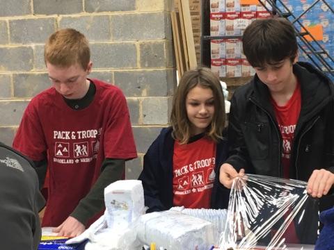 troop98dc's tweet photo. Super proud of our scouts as they became the first Boy Scouts *ever* to work at @dcdiaperbank ! Some @Pack98DC Webelos scouts joined in the #communintyservice fun! Our @ScoutingInDC @NCACBSA scouts are blazing new trails of service! #powerofscouting #doagoodturndaily https://t.co/Bdt9MY8uBj