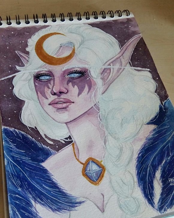 rhebedraws's tweet photo. Redraw of a night elf I did back in 2016 in the first #DrawWithFaebWeek @Faebelina when I Just started to draw 🌙 https://t.co/kt0lAKPqpV