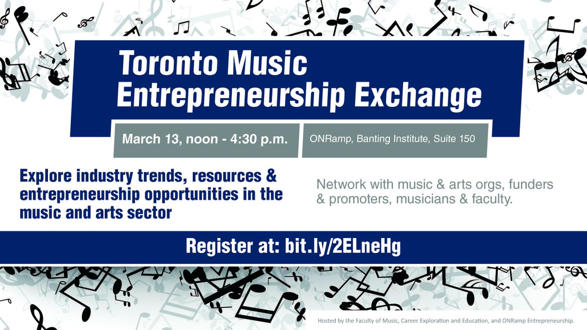 UofT Career Exp & Ed (@uoftcareerctr) on Twitter photo Need help with developing your business pitch for the arts or music sector? Register for the Toronto Music Entrepreneurship Exchange that will take place on March 13. Reserve a spot today at bit.ly/2ELneHg #ToMEE <a href="/UofTMusic/">U of T Music</a> UofT Music Need help with developing your business pitch for the arts or music sector? Register for the Toronto Music Entrepreneurship Exchange that will take place on March 13. Reserve a spot today at bit.ly/2ELneHg #ToMEE <a href="/UofTMusic/">U of T Music</a> UofT Music