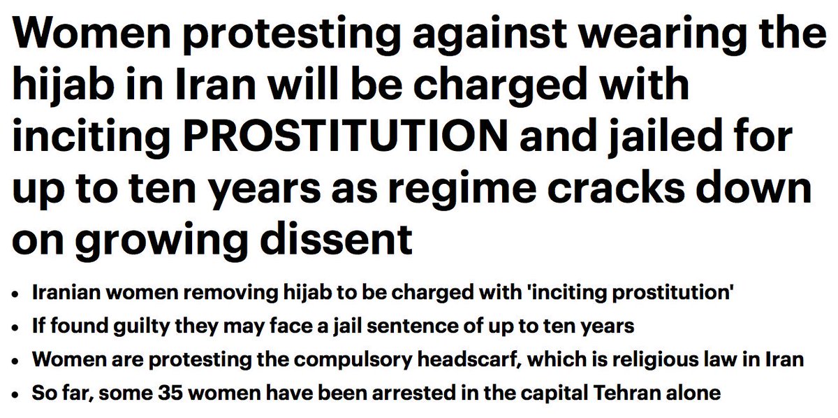 bgzjul's tweet photo. Voilà le triste sort qui attend celles qui ont osé s'opposer à l'obligation du port du voile en #Iran !
Incitation à la prostitution et 10 ans de prison !
Il faut dénoncer ce qu'il se passe, relayez les infos, les médias ne le feront pas !
#WhiteMarch8
#NousSommesLeursVoix https://t.co/djUSLPfXqo