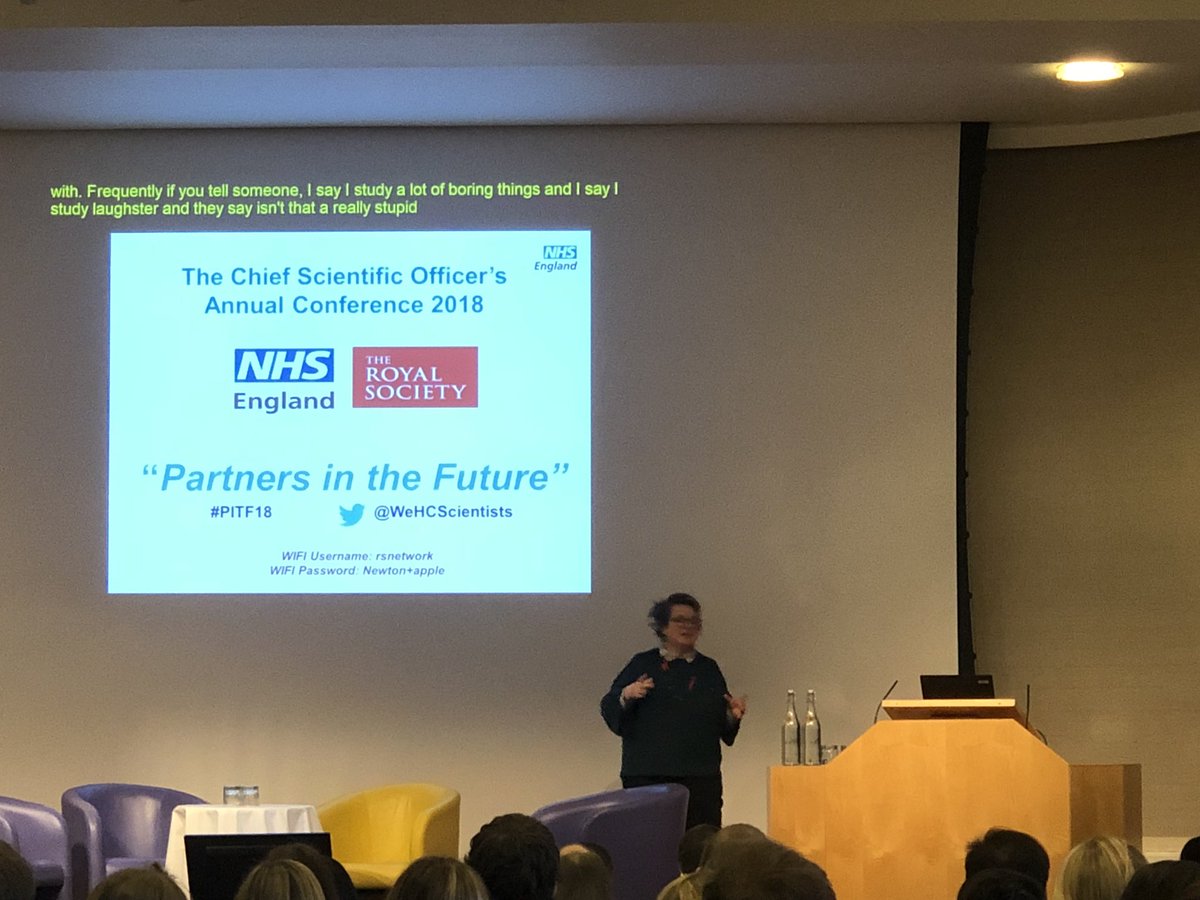 catherinemross's tweet image. The amazing Sophie Scott discussing the science of laughter, 30 seconds in and we are laughing already. @sophiescott @CSOSue Conference 2018 #PITF18 @WeHCScientists @DepCSOfiona