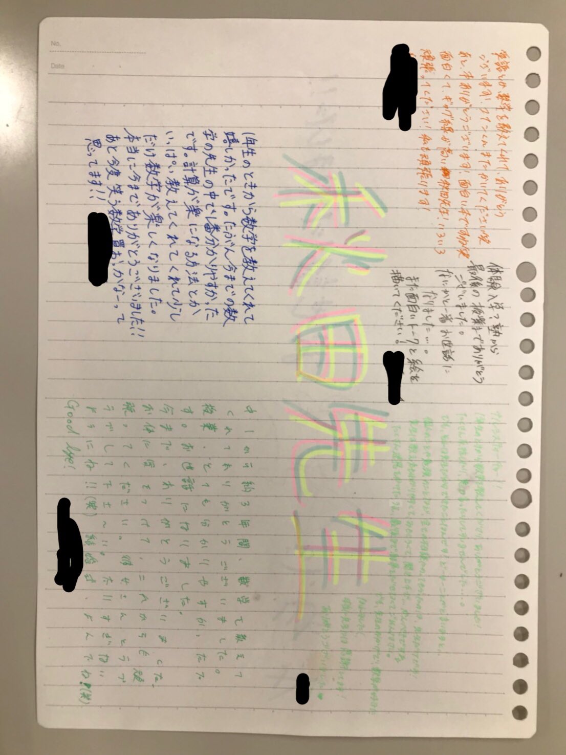 Akita 寄せ書きもらったみたいです と言うのはここの教室に今年度は行ってないので そこの先生から教えてもらいました 色々経験して 立派に成長して欲しい 成功を評価し 失敗は全て糧にして素晴らしい人間になってください あと