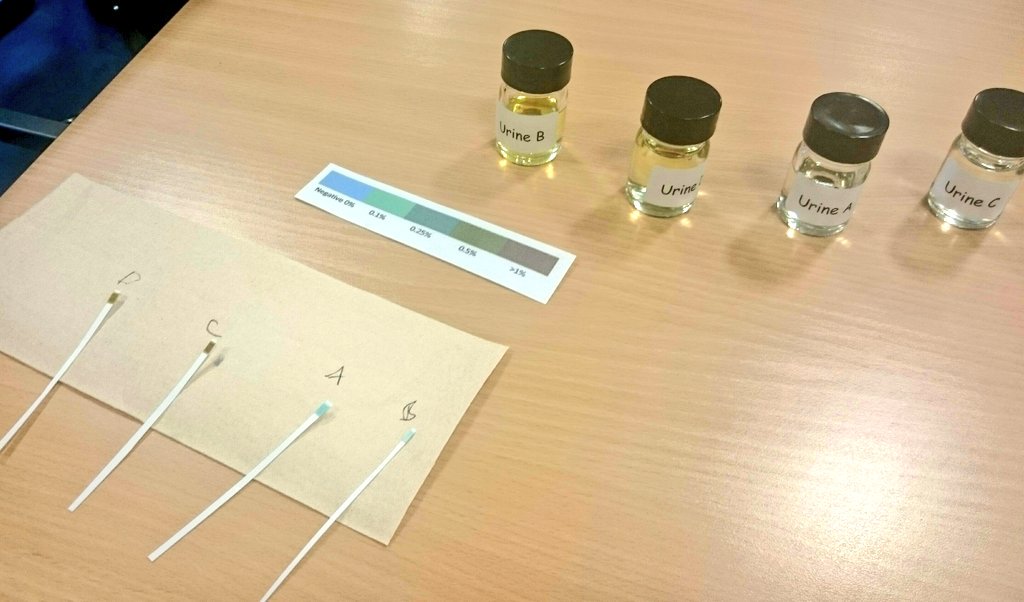 Miss_I_Iqbal's tweet photo. S3 Biologists were testing for glucose in order to diagnose #diabetes 🔎🔬📝#BiologyInvestigation #urinesamples #realorfake 🤔 @DiabetesUK @NHS_Education https://t.co/zEQjelOAs5