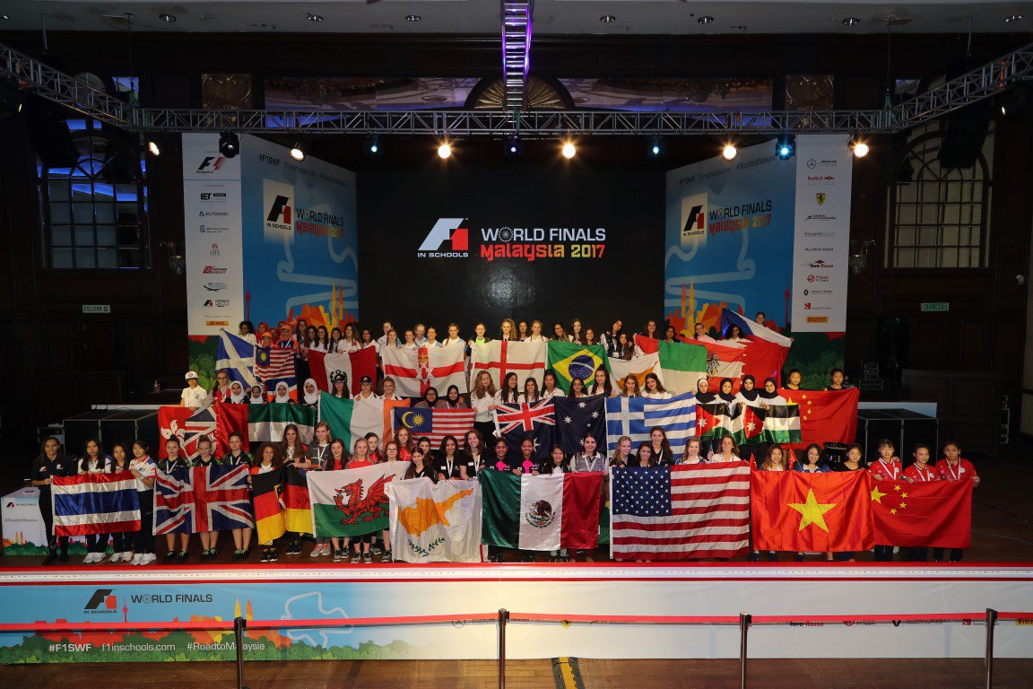STEMRacingHQ's tweet photo. HAPPY INTERNATIONAL WOMEN'S DAY!  
Here is a picture of all our female competitors from the F1 in Schools 2017 World Finals! #WomenInEngineering @D2BDofficial @WES1919 https://t.co/D8Tik2WarU