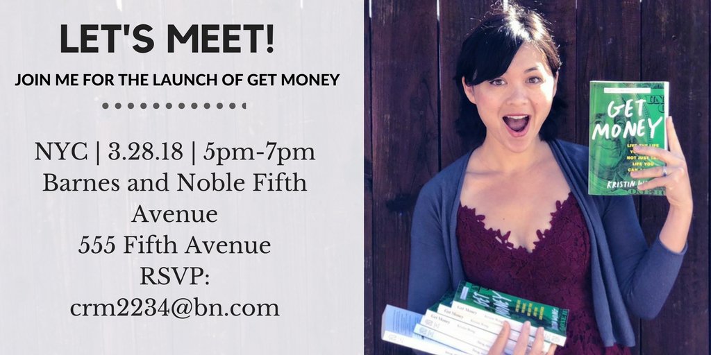 If you're in NYC, come join us for the official #GETMONEY book party at B&amp;N and The Australian. Free snacks and drinks with the password: GET MONEY and when you RSVP here: evite.me/mEAVwaydht