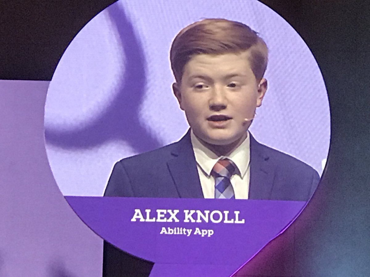 CaroleSchoch's tweet photo. „Passion und positive Einstellung brauchen wir heute alle in unserem Job“- die Quote von @Alex Knoll , einem 13-jährigen CEO der @AbilityApp, am #marketingtag18 https://t.co/myamL9NSd8