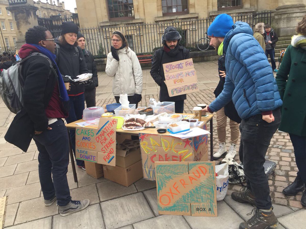hodgdan's tweet photo. Great solidarity today at #OurOxfordOurUni. The VC's office, so quick to defend #freespeech when it suits them, stifled the debate today and failed to listen to their own academic governing body over reversing their stance on USS pension proposals. #JeezLouise #Oxfraud #UCU https://t.co/9D8OEXCIbh