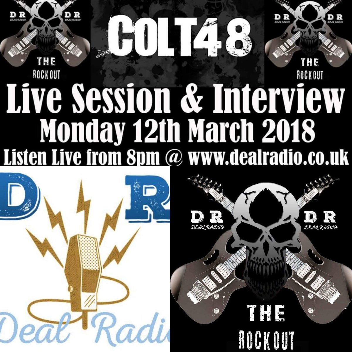 Next Monday 12th March, #Kent/#London #Rock #Band @Colt48rock will be joining us for a #LiveSession &amp; #Interview in the <a href="/DealRadio/">Deal Radio</a> #LiveRoom!

Listen Live from 8pm(GMT) @ dealradio.co.uk or use the <a href="/tunein/">TuneIn</a> app