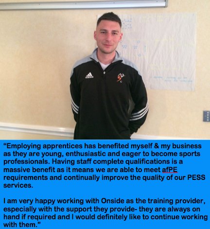 onsideeducation's tweet photo. On day 2 of #NAW18 we have a short statement from one of our apprenticeship services users: company owner Jason Roberts details how apprenticeships have benefited his company, along with his experiences of using us as the training provider #ApprenticeshipsWork 👌😄 https://t.co/xLnoGHhUNe