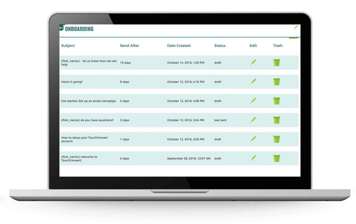 touchconvert's tweet image. Drip marketing campaigns reach customers through personalized emails along the customer journey. These targeted emails increase engagement with your brand and help build a strong relationship with customers. Find out more on our blog: goo.gl/cW35Z2 #TouchConvertTuesdays
