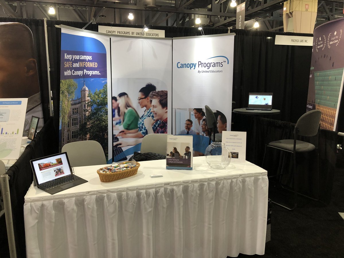 What are your online training needs?  Stop by Booth 133 to see how Canopy Programs by <a href="/UnitedEducators/">United Educators</a> can help you meet them. #NASPA2018