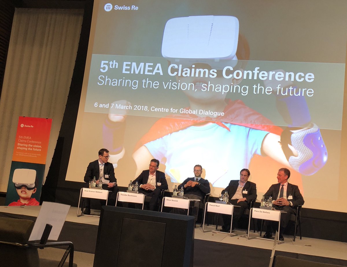 NicolaParton's tweet photo. Panel of experts discuss how to drive stronger industry #NatCat preparedness for the benefit of our insureds and society #EMEAclaims @SwissRe https://t.co/b5qwZpffZz