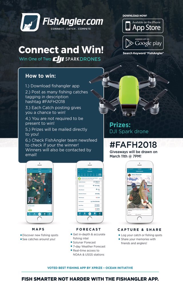 FishAnglerApp's tweet photo. Come say hi to the FishAngler team at the Fred Hall fishing show March 7-11th Long Beach California you can win a drone #fishing #thefredhallshow #fishanglerapp https://t.co/rFW1lYx2cV