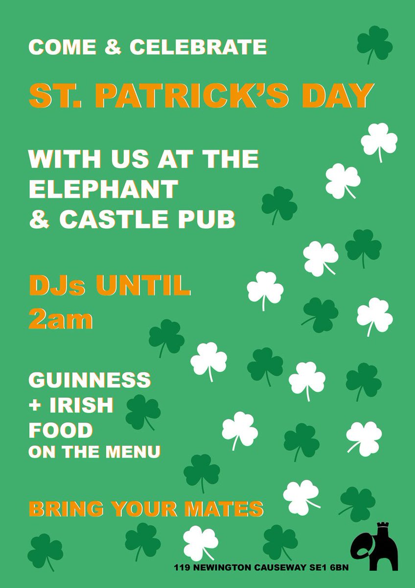 THIS MARCH 🎉 Parties, pub quizzes, #StPatricksDay and Sunday jazz 🎷#yourelly #se1
