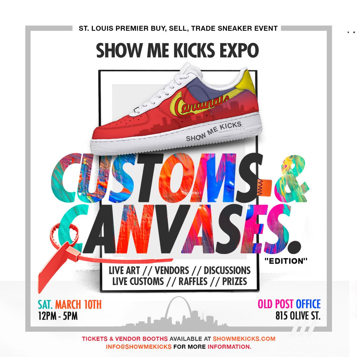 The Show Me Kicks Expo is happening this weekend at the Old Post Office! Get your tickets today! <a href="/ShowMeKicks/">ShowMeKicks</a>  showmekicks.com #DowntownSTL #STL