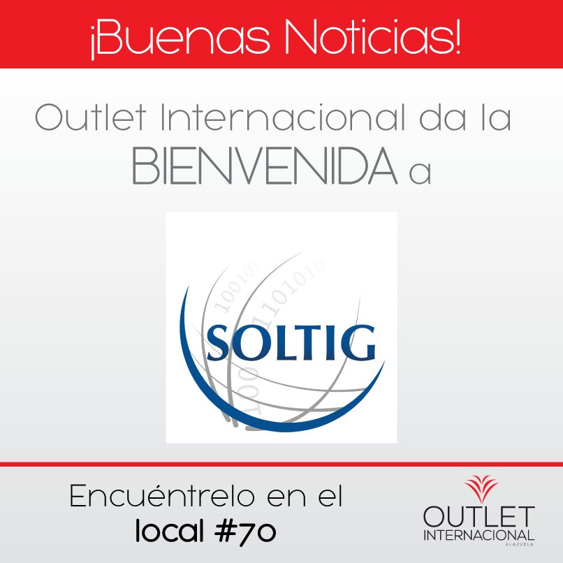 OutletIntAlajue's tweet photo. Damos la BIENVENIDA a Soltig Soluciones Tecnológicas. Encuéntrelos en el local No. 70 de @OutletInternacionalAlajuela https://t.co/lX2mtgVti1