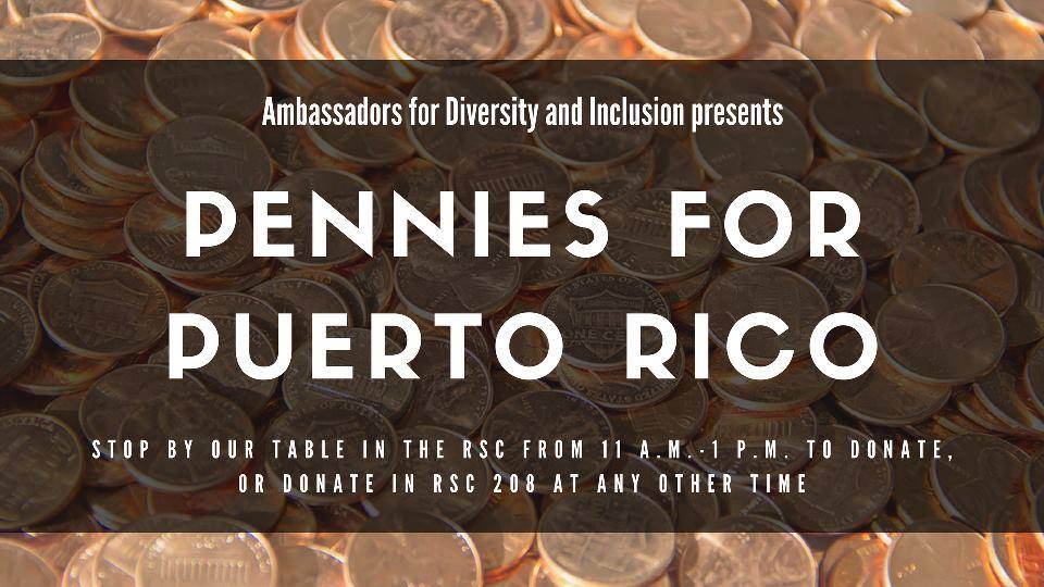 QuangNguyenICT's tweet image. The Ambassadors for Diversity and Inclusion are conducting a fundraiser initiative, Pennies for Puerto Rico. Join in on this competition today until Friday, March 16. The jars will be available on the 1st floor of RSC from 11a-1p and in ODI (RSC208). #WSUDIVERSITY