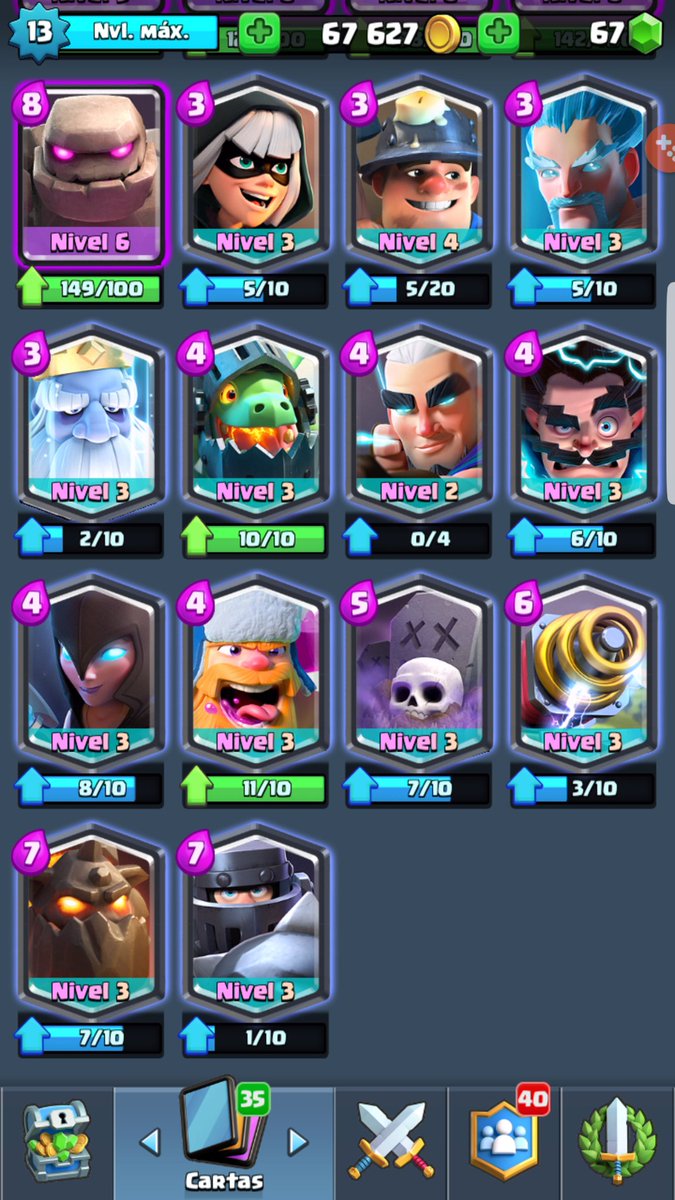Sorteo mi cuenta nivel 13 todas comunes max alguna especial y un par de epicas y 67 Gemas. Porque perdi un bo5 contra lyon balma RT y FAV para tener mas chances. suerte :)