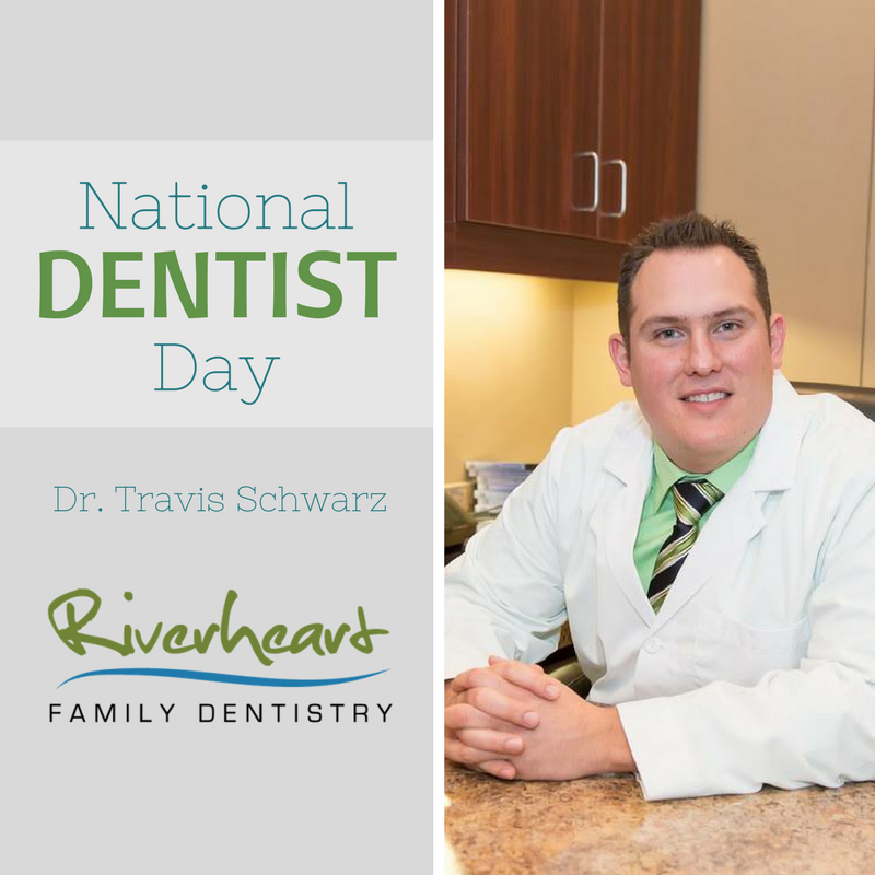 It's our favorite day of the year! We want to show our appreciation for our favorite dentist, Dr. Schwarz, on #NationalDentistDay! Thank you for all that you do! #RiverheartFamilyDentistry