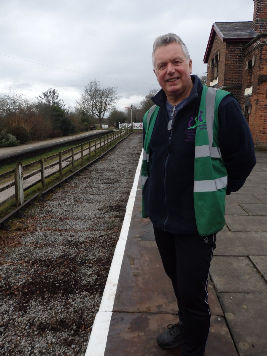 Community Payback supervisor Val Barker looks on the pristine disused railway after people on Community Payback shifted rotting sleepers off the old track. Little Neston. #CommunityPayback #positiveprobation