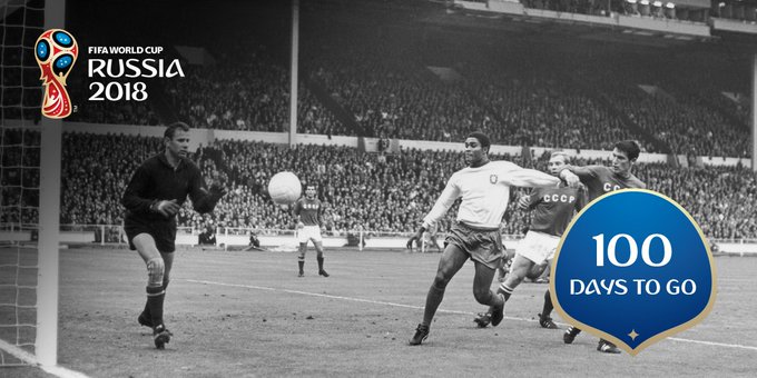 A black-and-white photo shows Lev Yashin making a save in the match for third place against Portugal at the 1966 FIFA World Cup.