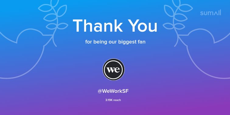 bridget_cohen's tweet photo. Our biggest fans this week: @WeWorkSF. Thank you! via https://t.co/SGXPLPHDVj https://t.co/kRW9tH8b84