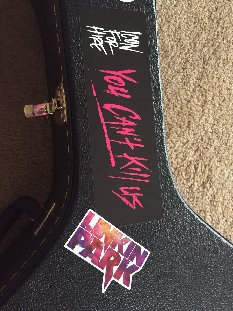 Lissa42's tweet image. Latest addition to my guitar cases sticker collection 💖💜 #iconarmy