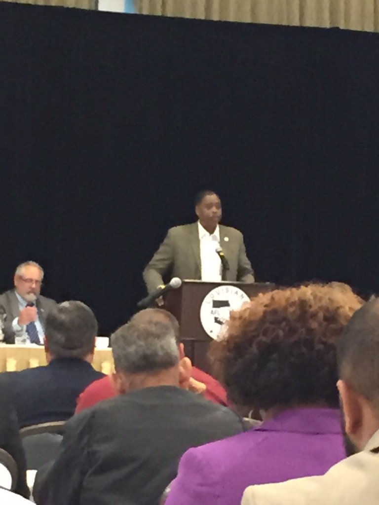 TLunkin's tweet photo. Louisiana State Senator &amp; Local 620 Member Ed Price speaks at the 2018 Louisiana AFL-CIO Convention. #Local620 https://t.co/Jbf73VYZtL