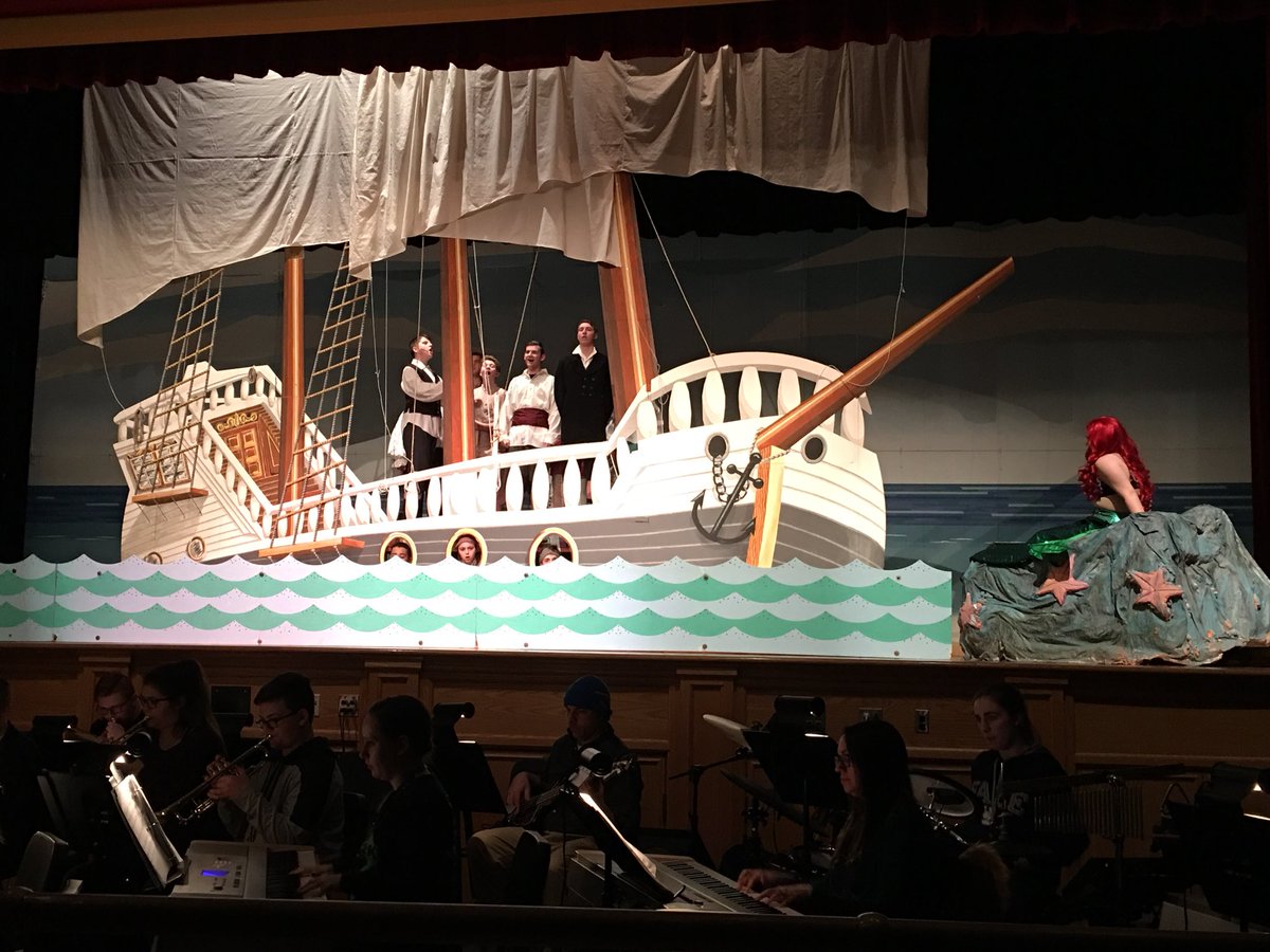 LRKnightsMusic's tweet photo. Make sure to come see The Little Mermaid this weekend! The sets, costumes, and students are truly amazing! Don’t miss it! #LRmermaid @LeRoyWSS @LeRoy_Knights https://t.co/vWw39eicmv