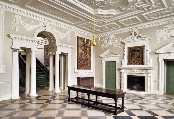 YalePevsner's tweet image. Beautiful entrance hall, Crowcombe Court, by Nathaniel Ireson, c. 1740 #Somerset #Pevsner #BuildingsofEngland