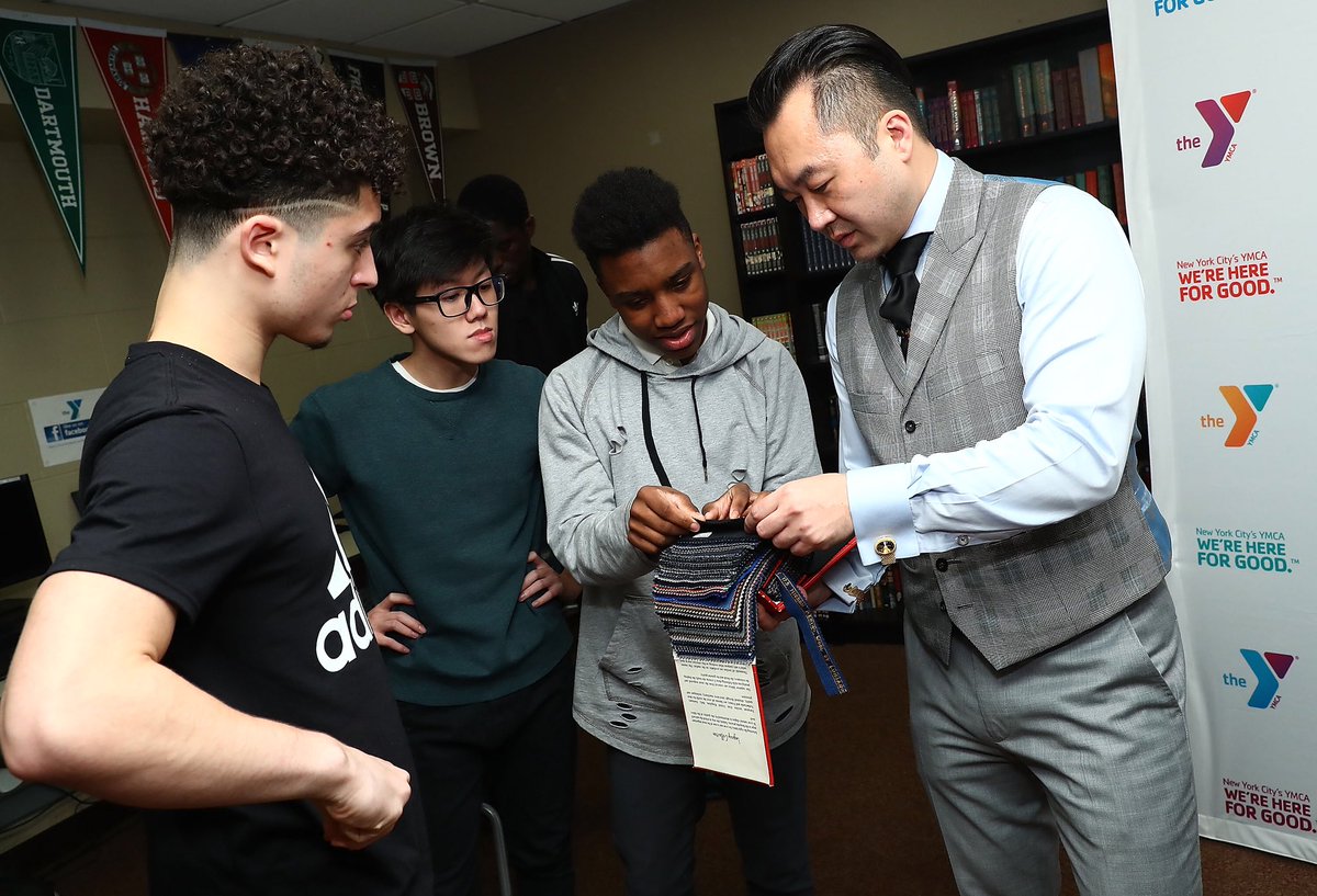 AdriaenBlack's tweet photo. We had a blast at @ymcanyc measuring teens from the Rowe Scholars and Y STEP programs for their custom interview attire. We can't wait to share the end results of their new pieces! https://t.co/yob5GMRMrG