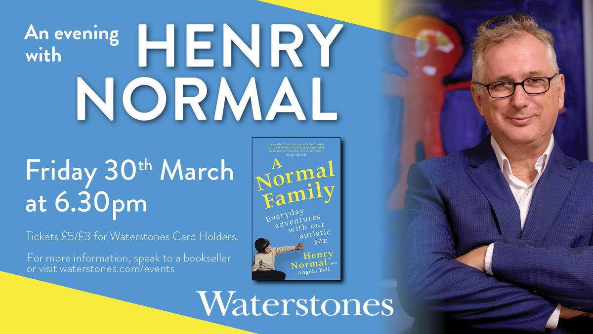Henry Normal will be joining us at <a href="/WaterstonesPicc/">Waterstones Piccadilly, London</a> to discuss 'A Normal Family: Everyday Adventures With Our Autistic Son' on March 30th. Tickets available at: waterstones.com/events/an-even… <a href="/TwoRoadsBooks/">tworoadsbooks</a>