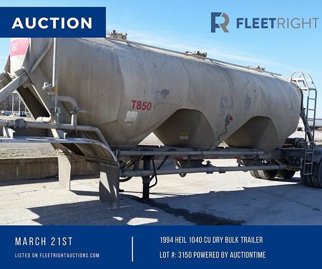 FleetRight's tweet photo. Need a 1040 cu pneumatic!? This 1994 Heil trailer is selling absolute on March 21st on @auctiontime • • • #pneumatictrailer #drybulk #trailer #heavyequipment #transport #fracsand #frac #cementtrailer #oilfield #truckdaily #equipment #auction #onlinea… https://t.co/I49pDaSKod https://t.co/Iq5ZZcTAGh