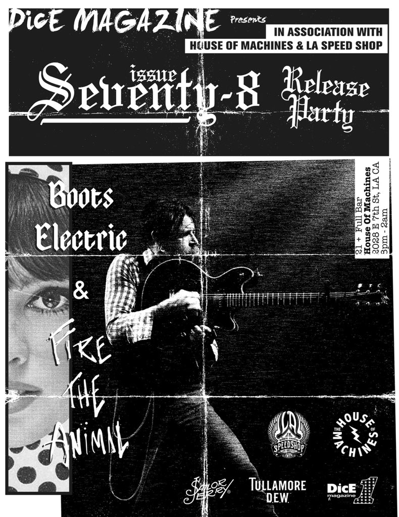 St Patty’s Day, March 17th. FTA and #JesseHughes of #EaglesofDeathMetal for Dice Magazine’s 78th Issue Release party! #eodm #rocknroll #losangeles #party #nightlife #dtla