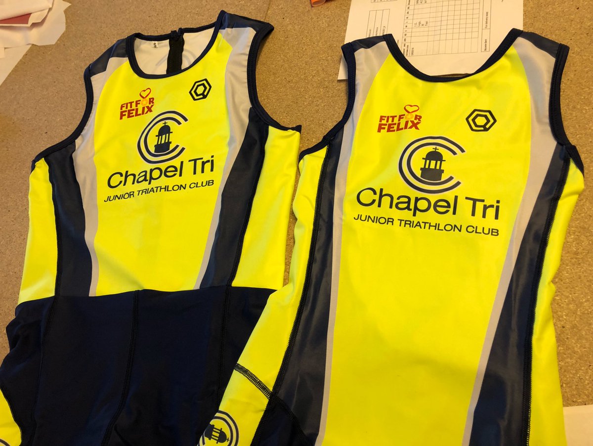 QSW_Sports's tweet photo. New @QSW_Sports #CustomKit making its way to @ChapelTri. This kit promoted with our fluorescent printer and inks so these starts of tomorrow will definitely be seen when racing! #TriathlonClub #JuniorKit #CustomKitYourself https://t.co/sCs1iZfhEu