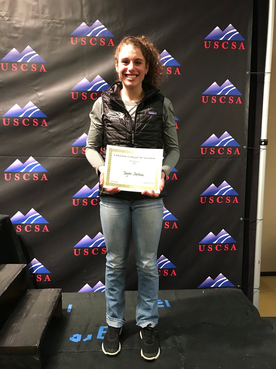 WSKI: Taylor Cudhea’s 10th-place finish for <a href="/STAHawksSKI/">Saint Anselm Skiing</a> earned the senior All-American honors for the first time in her career! #HawksSoarHigher