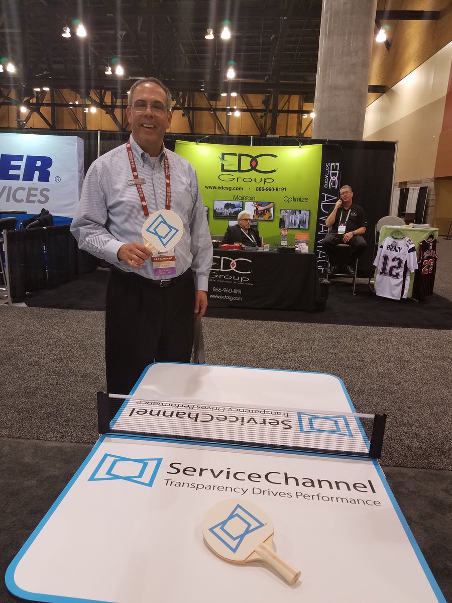 ServiceChannel's tweet photo. Congrats to Kurt from Cracker Barrel on winning the #servicechannel ping pong table at #rfma2018 https://t.co/UkPIcU4mKA