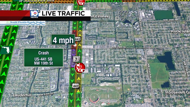 Crash has all lanes blocked on US-441 SB at NW 19th St #traffic Take Turnpike as an alternate route https://t.co/zG3aEvlOVL