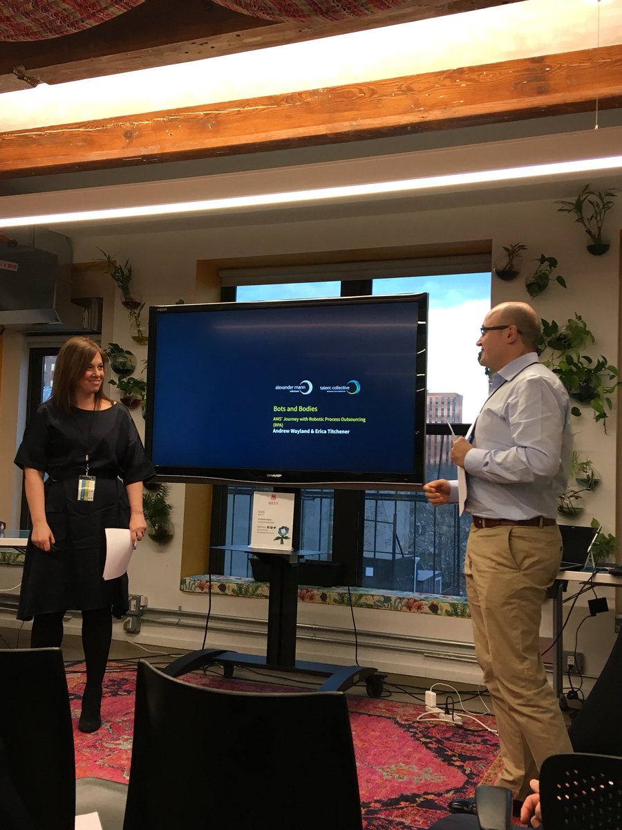pmodley's tweet photo. Our own Erica Titchener and @awayland001 talking about AMS’s approach to recruitment process automation #botsandbodies #AMSCatalyst @WeAreAMS https://t.co/1zffIYA26z