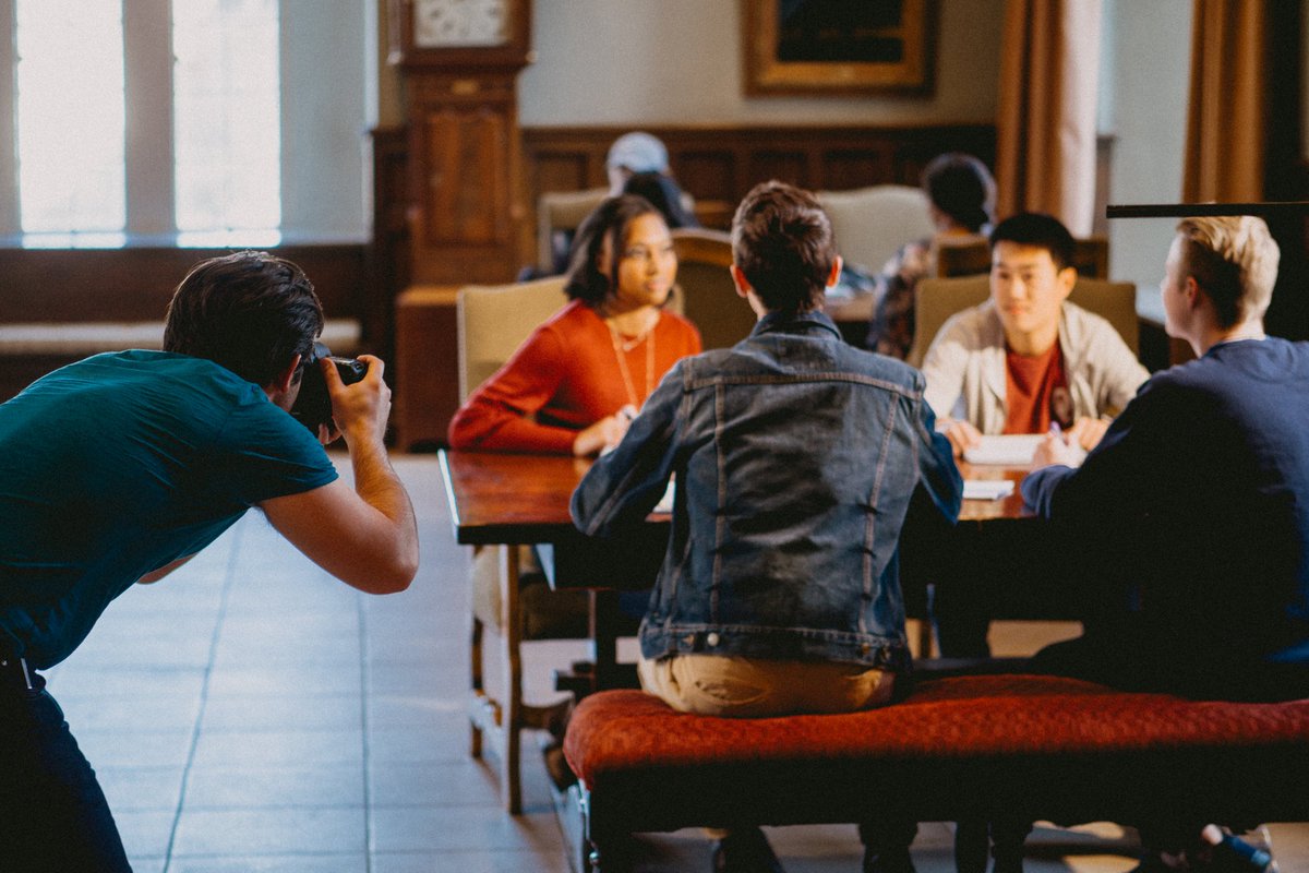 ouwebcomm's tweet photo. Getting the shot at the Union today! 📸

The team: @masondrumm &amp; Paul Le https://t.co/fLX3IQR9nU