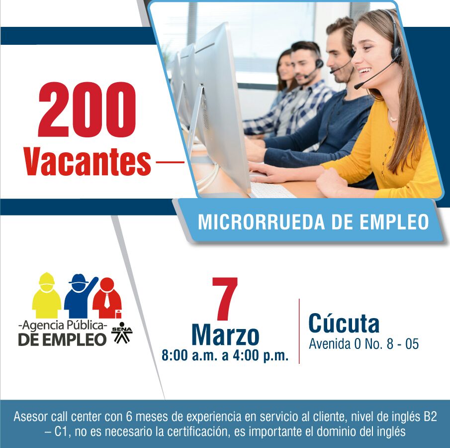 APESENACUCUTA's tweet photo. Microrueda de empleo... Agencia Publica de Empleo Sena Cucuta https://t.co/iAoW2muHjQ