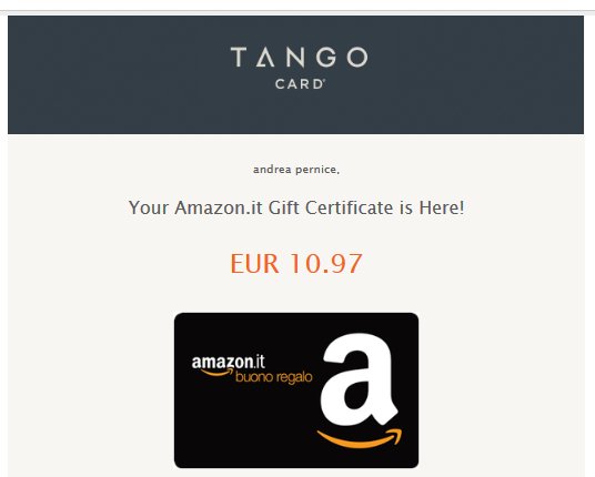 Guadagnamonline's tweet photo. 06/03/2018 Pagamento da 10,97€ #giftcard #amazon avuto tramite #tangocard con https://t.co/9euq55yw9g
#guadagnareconinternet #guadagnareinrete #clixsense #guadagnareonline https://t.co/1b5Io67h8R