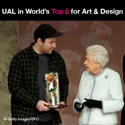 UAL was once again voted top 6 in the world for art &amp; design by the QS World University Rankings 2018. Richard Quinn accepts the inaugural Queen Elizabeth II Award for British Design by HM The Queen #history #achievement #top6 #leader #creativeIcon