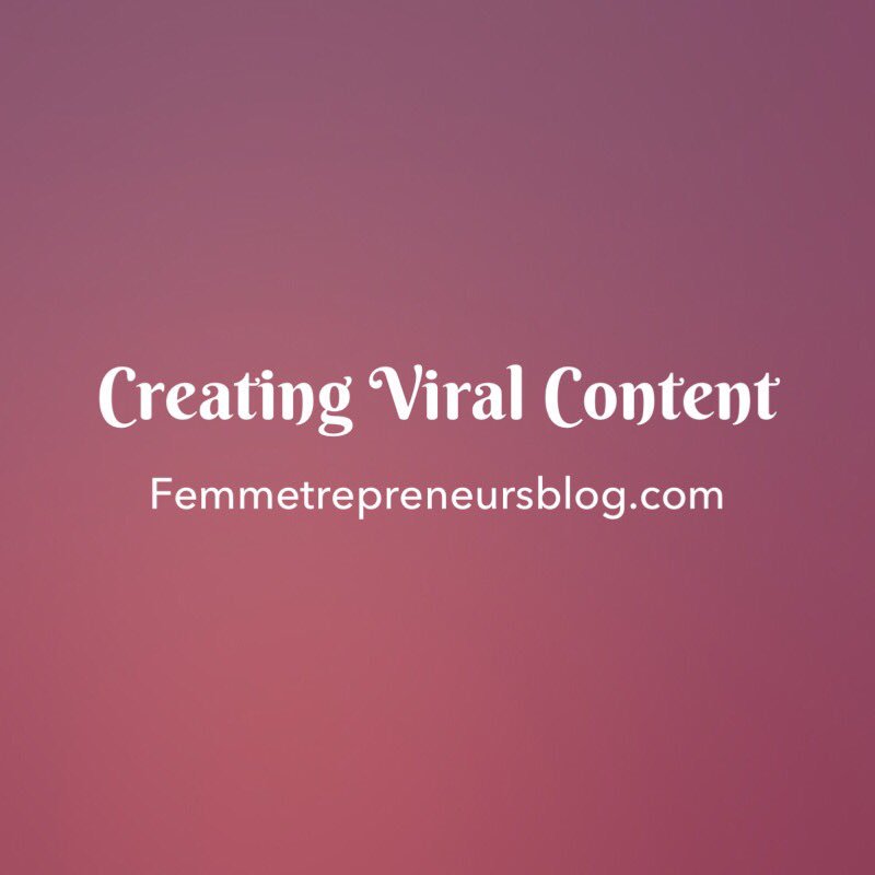 Today’s blog topic is “Creating Viral Content.” What makes something go viral?
.
.
#viralcontent #femmetrepreneurs #femmetrepreneur #fromfailuretosuccess #blogpost #onlinebusiness #buildingabusiness #blogging #thebossbabesociete #bossbabe #bosslady #badassbusinesswomen #girlboss