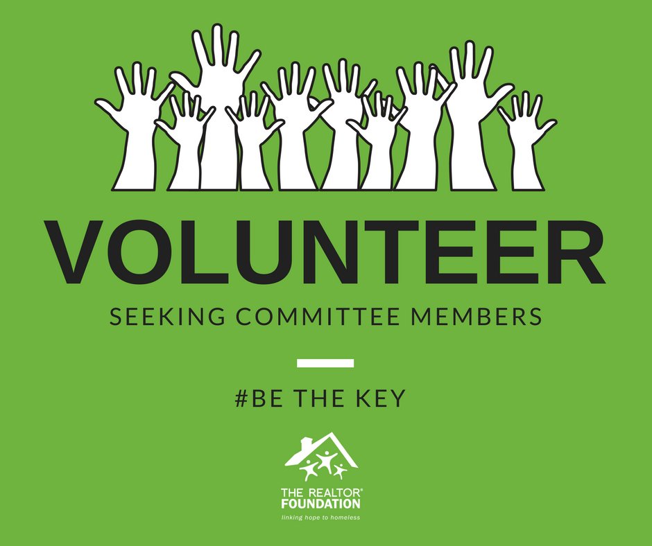 Are you interested in getting more involved with the REALTOR® Foundation? We are seeking enthusiastic committee members for 2018 to help plan one of our three major fundraising events or guide our marketing strategy.  DM @gabiebenson or comment below for more information!
