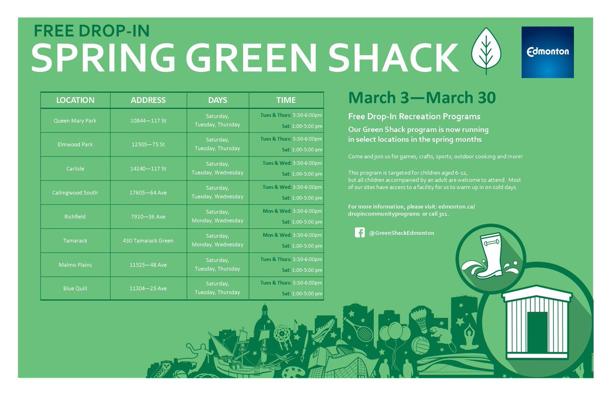 MalmoCL's tweet photo. Don't miss the Malmo Green Shack: Saturdays, Tuesdays and Thursdays in March. #malmoplains #yeg https://t.co/Q3SwRqgvfb