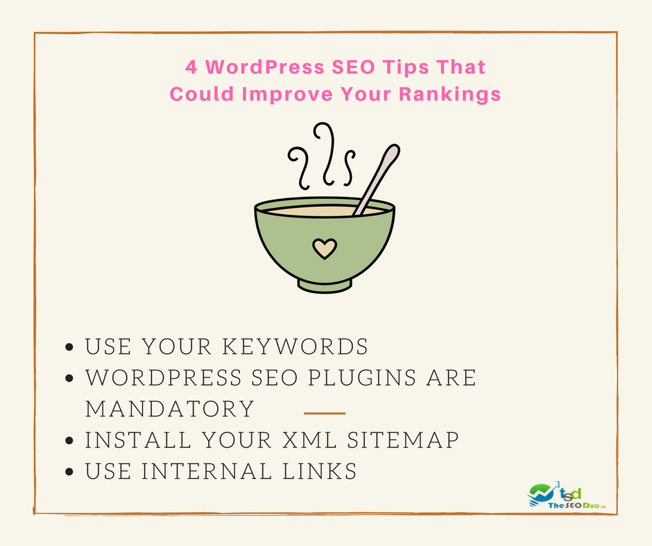 TheSEODuoInc's tweet photo. Featuring 4 WordPress #SEO Tips That Could Improve Your #Rankings.

Take a note now!
.
.
.

Follow us on Twitter and LinkedIn

Twitter: https://t.co/6XyI6piG8F
LinkedIn:https://t.co/ezEIYL2x9d
.
.
Visit our website: https://t.co/h4stnLorgT https://t.co/GiCTbLaoov