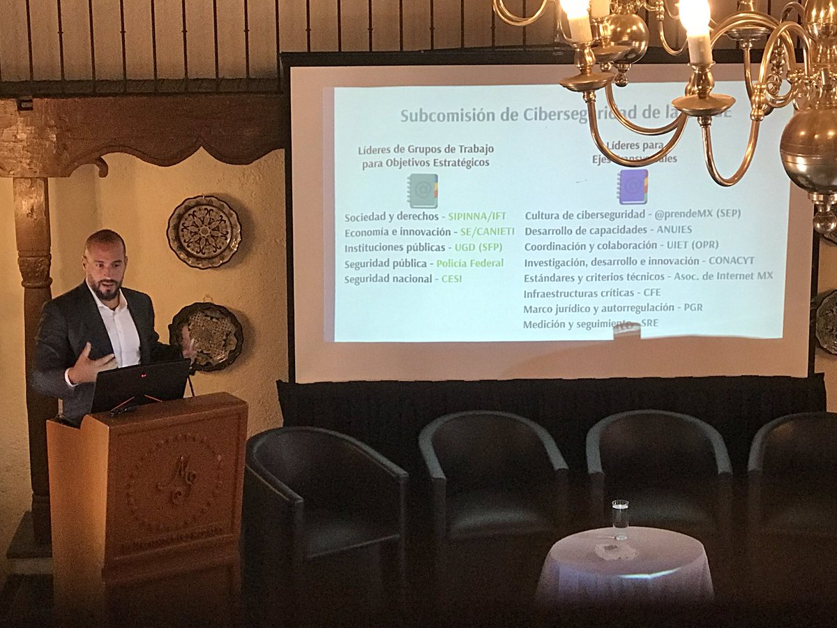 t3magazinemx's tweet photo. Esta es la estructura de la Subcomisión de Ciberseguridad de la #CIDGE. @VictorLagunes da una breve descripción de cada eslabón que la conforma. / @GroupMer https://t.co/VaGX3vEvwv